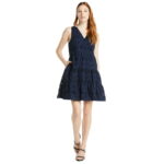 Time and Tru Women's and Women's Plus Cotton Blend Tiered Eyelet Dress, Sizes XS-4X