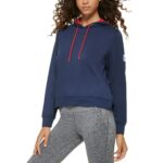 Tommy Hilfiger Womens Navy Active Wear Fitness Sweatshirt Athletic L BHFO 6041