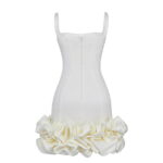 Women Sexy Sleeveless Ruffle Mini Dress Cap Sleeve Square Neck Short Dress Cutout Backless Slip Mini Dress Clubwear