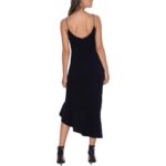 Xscape Womens Black Pleated Long Asymmetric Sheath Dress Petites 14P BHFO 9419