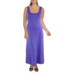 24seven Comfort Apparel Womens Purple Knit Casual Maxi Dress Plus 1X BHFO 0078