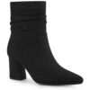 Allegra K Women's Pointy Toe Slouches Zipper Block Heel Ankle Boots