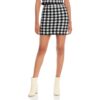 Aqua Womens B/W Checkered Jacquard Pull On Mini Skirt L BHFO 9787