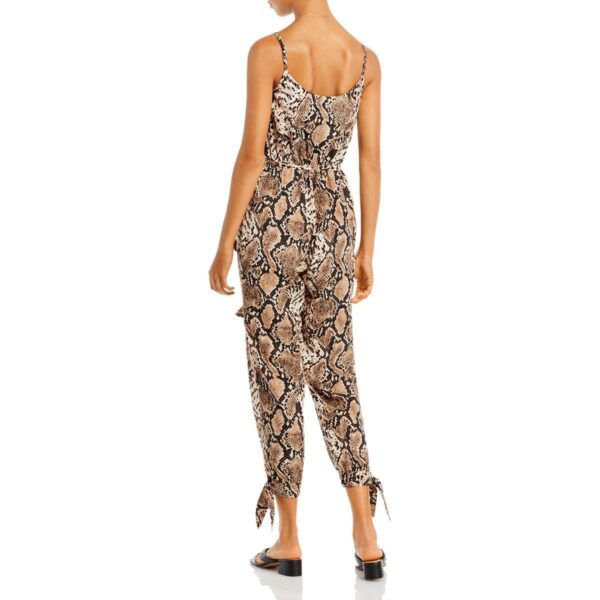 Aqua Womens Beige Snake Print V-Neck Party Jumpsuit S BHFO 1368