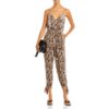 Aqua Womens Beige Snake Print V-Neck Party Jumpsuit S BHFO 1368