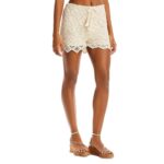 Aqua Womens Tan Crochet Tassel Short Casual Shorts S BHFO 4063