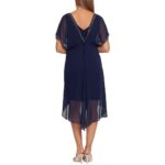 B&A by Betsy and Adam Womens Navy Sheer Cocktail and Party Dress 6 BHFO 9858