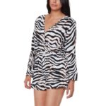 Bar III Womens Summer Romper Animal Print Cover-Up BHFO 4226