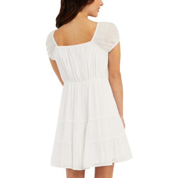 BCX Womens White Above Knee Lace Trim Tiered Mini Dress Juniors XL BHFO 4467