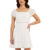 BCX Womens White Above Knee Lace Trim Tiered Mini Dress Juniors XL BHFO 4467