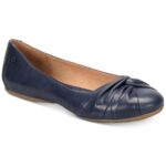 Born Womens Lilly Leather Knot-Front Slip On Ballet Flats Shoes BHFO 5681