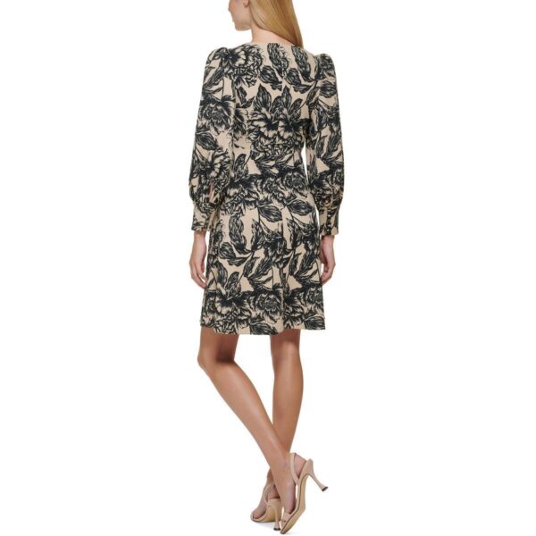 Calvin Klein Womens Beige Printed Knee-Length Fit & Flare Dress 16 BHFO 0989