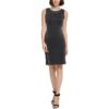 Calvin Klein Womens Black Embellished Knee-Length Sheath Dress 4 BHFO 4301