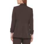 Calvin Klein Womens Brown Business Open-Front Blazer Jacket Petites 6P BHFO 9179