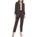 Calvin Klein Womens Brown Business Open-Front Blazer Jacket Petites 6P BHFO 9179