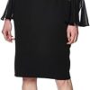 Calvin Klein Women's Chiffon Bell Sleeve Sheath Dress