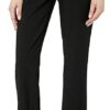 Calvin Klein Women's Classic Fit Straight Leg Lux Suit Pant, Black, 12