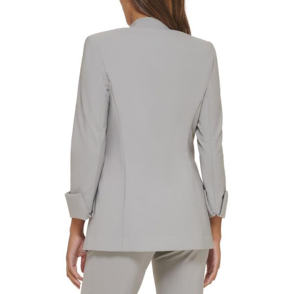 Calvin Klein Womens Gray Crepe Open-Front Blazer Jacket Petites 12P BHFO 1127