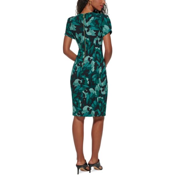 Calvin Klein Womens Green Printed Knee-Length Work Sheath Dress 4 BHFO 2706