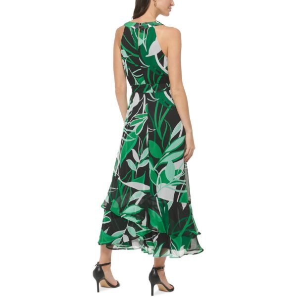 Calvin Klein Womens Green Ruffle Maxi Summer Halter Dress 2 BHFO 1277