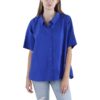 Calvin Klein Womens Short Sleeve Collared Cotton Button-Down Top BHFO 9599