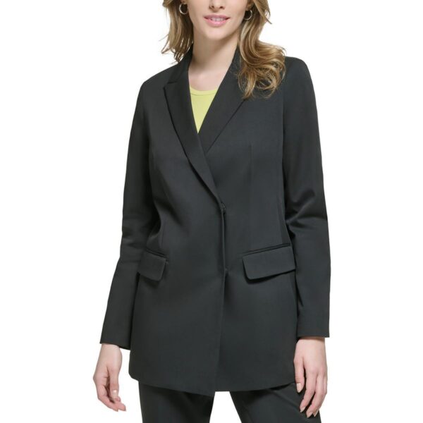 Calvin Klein Womens Solid Cotton Two-Button Blazer Jacket BHFO 1375