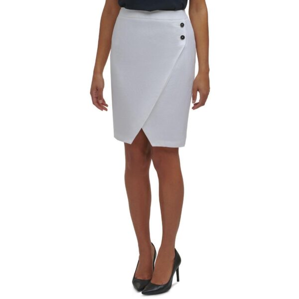 Calvin Klein Womens White Linen Blend Pencil Skirt Petites 4P BHFO 5066