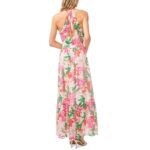 CeCe Womens Georgette Floral Print Halter Maxi Dress Gown BHFO 4634