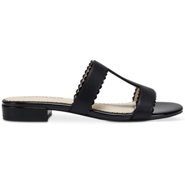 Charter Club Womens Lulia Faux Leather Round Toe Slip On Slide Sandals BHFO 5176