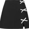 CIDER Mid Rise Solid Bowknot Skort