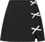 CIDER Mid Rise Solid Bowknot Skort