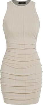 CIDER Ruched Knit Sleeveless Mini Dress