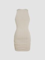 CIDER Ruched Knit Sleeveless Mini Dress