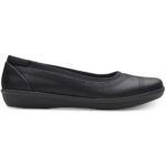 Clarks Womens Ayla Low Black Faux Leather Flats 9 Medium (B,M) BHFO 9153