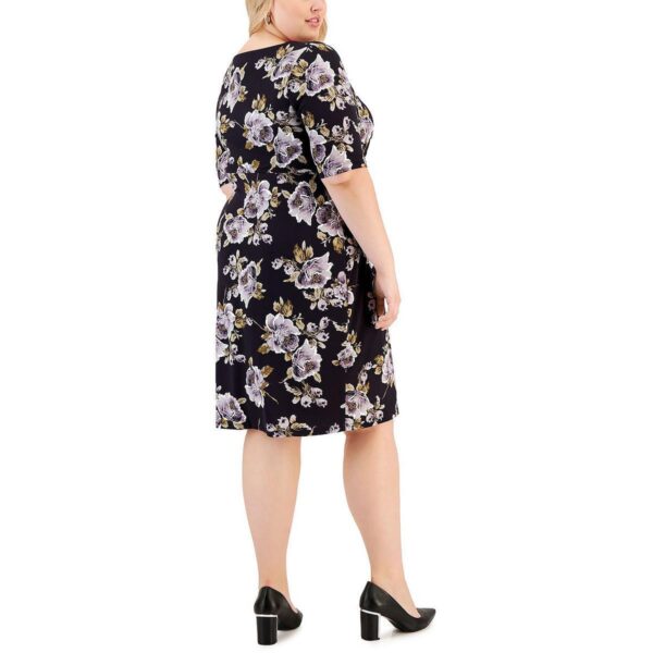 Connected Apparel Womens Purple Floral Gathered Sheath Dress Plus 22W BHFO 7160