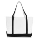 Dalix 23" Large Heavy Duty 24 oz. Cotton Canvas Shopping Tote Bag Black