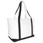 Dalix 23" Large Heavy Duty 24 oz. Cotton Canvas Shopping Tote Bag Black