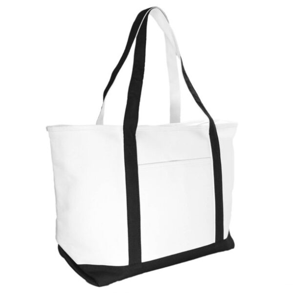 Dalix 23" Large Heavy Duty 24 oz. Cotton Canvas Shopping Tote Bag Black