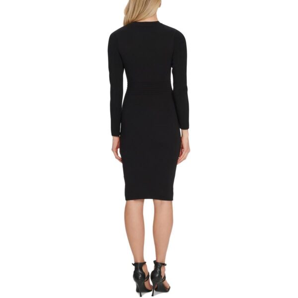 DKNY Womens Button Front Midi Long Sleeve Sweaterdress BHFO 1623