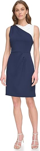 DKNY Women's Sleeveless Scuba Crepe Wear to Work Dress