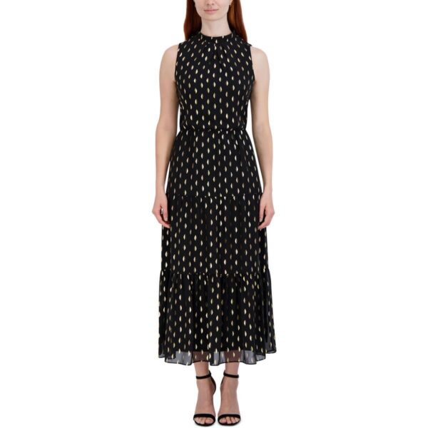 Donna Ricco Womens Black Mock Neck Maxi Dress 4 BHFO 9103