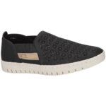 Easy Street Womens Mega Fresh Black Slip-On Sneakers 8.5 Wide (C,D,W) BHFO 4371