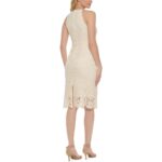 Eliza J Womens Ivory Lace Midi Formal Cocktail and Party Dress 8 BHFO 8499