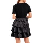 Endless Rose Womens Black Boucle Satin Tiered Mini Dress M BHFO 6438