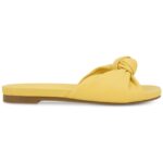 Esprit Womens Tyla Faux Leather Footbed Knot-Front Slide Sandals Shoes BHFO 1323