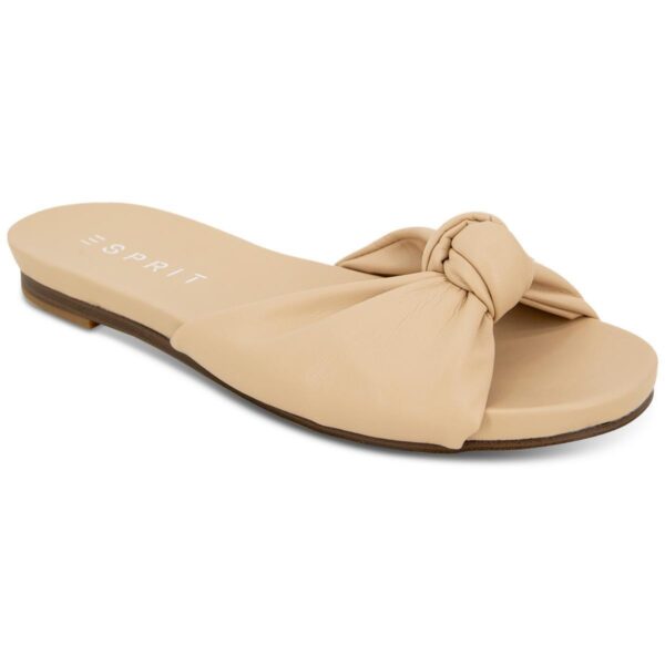 Esprit Womens Tyla Faux Leather Footbed Knot-Front Slide Sandals Shoes BHFO 1323