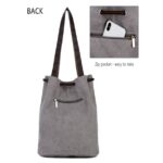 Forestfish Canvas Tote Bags for Woman Shoulder with Multiple Pockets,Purses and Handbags for Work ,School, Travel ,Shopping (Gray)