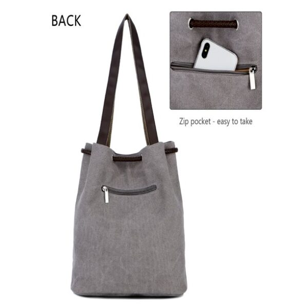 Forestfish Canvas Tote Bags for Woman Shoulder with Multiple Pockets,Purses and Handbags for Work ,School, Travel ,Shopping (Gray)