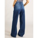 Free Assembly Women Mid Rise Belted Wide Leg Trouser Jean