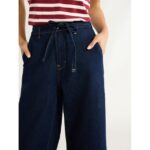 Free Assembly Women Mid Rise Belted Wide Leg Trouser Jean